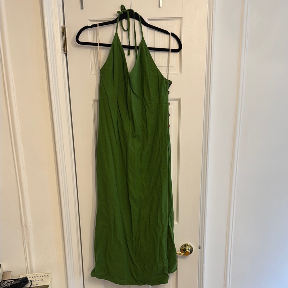 Free people green Emmers linen midi dress